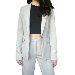 RW&CO Women’s Grey Suiting/ Tailored Blazer and Pant Suit w/ Black Buttons